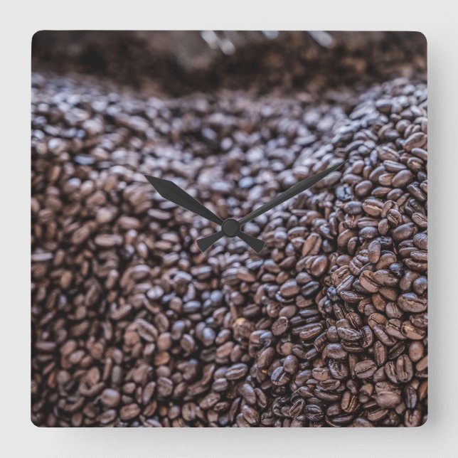 Coffee Beans Square Wall Clock (Front)