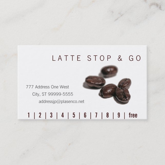Coffee Beans Stop & Go Drive-Thru Loyalty Card (Front)