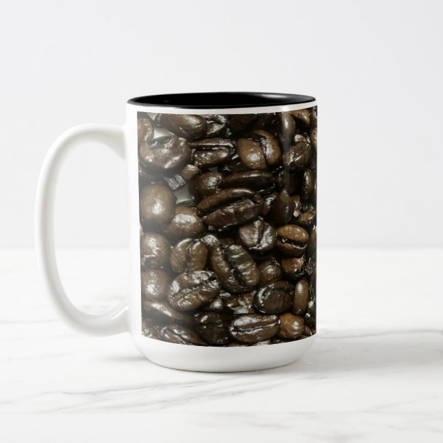 Coffee Beans Two-Tone Coffee Mug (Left)