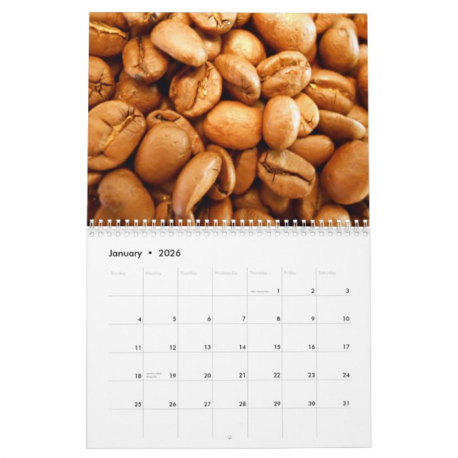 Coffee Beans Wall Calendar (Jan 2026)