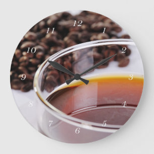 Coffee beans watch motif 1 large clock