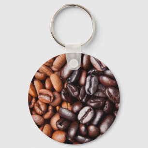 Coffee Beans - whole light and dark roasted Key Ring