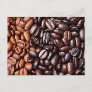 Coffee Beans - whole light and dark roasted Postcard