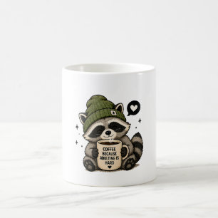 Coffee Because Adulting Is Hard – Cute Raccoon Fun Mug