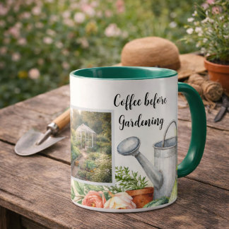 Coffee before gardening photo personal garden mug