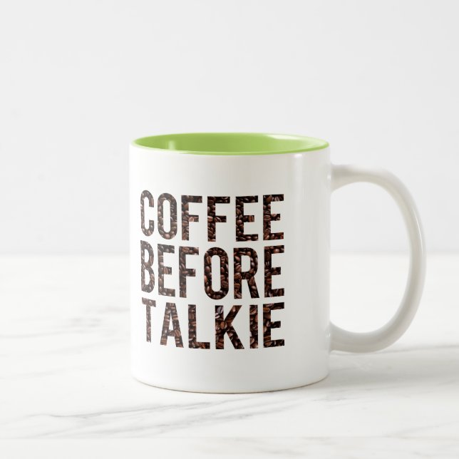 Coffee Before Talkie Two-Tone Coffee Mug (Right)
