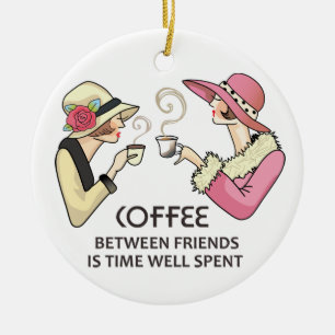 Coffee Between Friends Ceramic Ornament