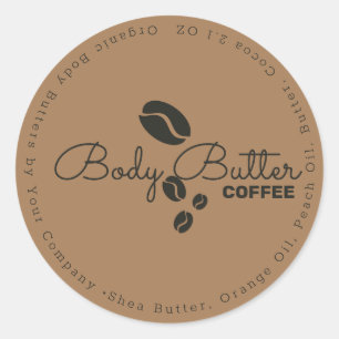 Coffee Body Butter Bath Soap Branding Classic Round Sticker
