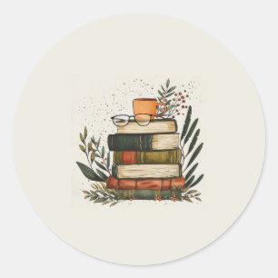 Coffee Book Stack  Sticker