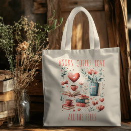 Coffee, Books, and Love Tote Bag
