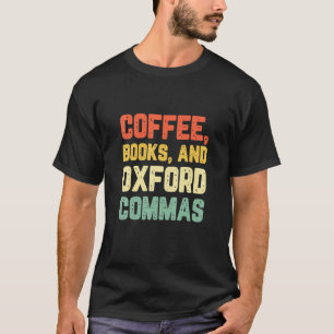 Coffee Books And Oxford Commas Vintage Christmas T-Shirt