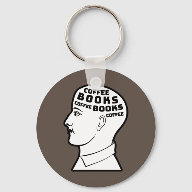 Coffee & Books Key Ring (Front)