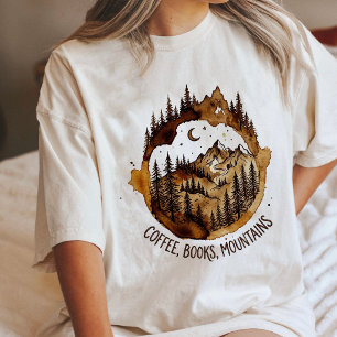 Coffee Books Mountains Forest Night Art Tri-Blend Shirt