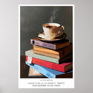 Coffee & Books Wall Art Print - Romantic Still