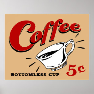 Coffee Bottomless Cup Poster