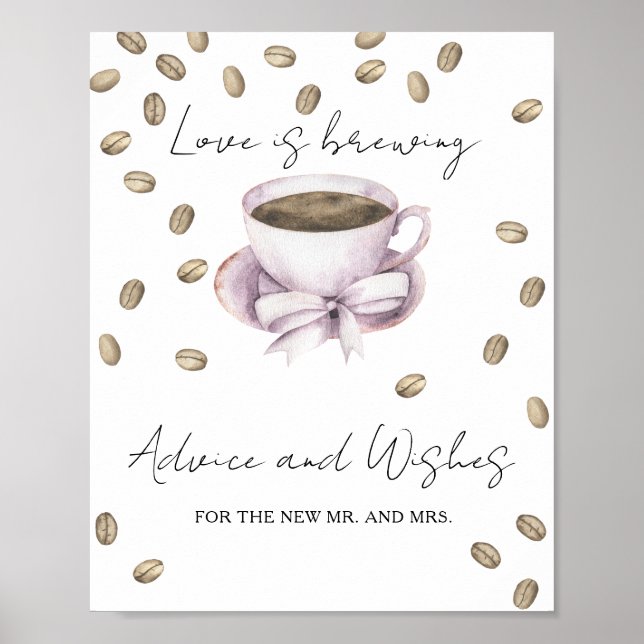Coffee bow - Advice and Wishes for Newlyweds Poster (Front)
