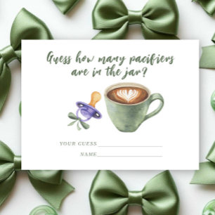 Coffee Bow Baby shower Guess how many pacifiers Enclosure Card