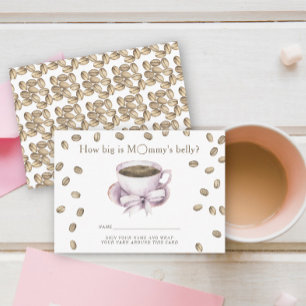 Coffee Bow Baby shower How big is mummy's belly Enclosure Card