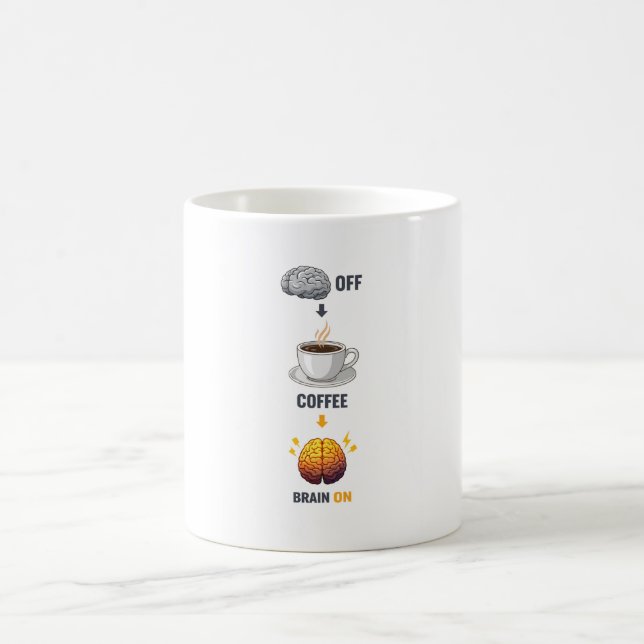 Coffee Brain ON Mug – Funny Coffee Lover Mug | Mor (Center)