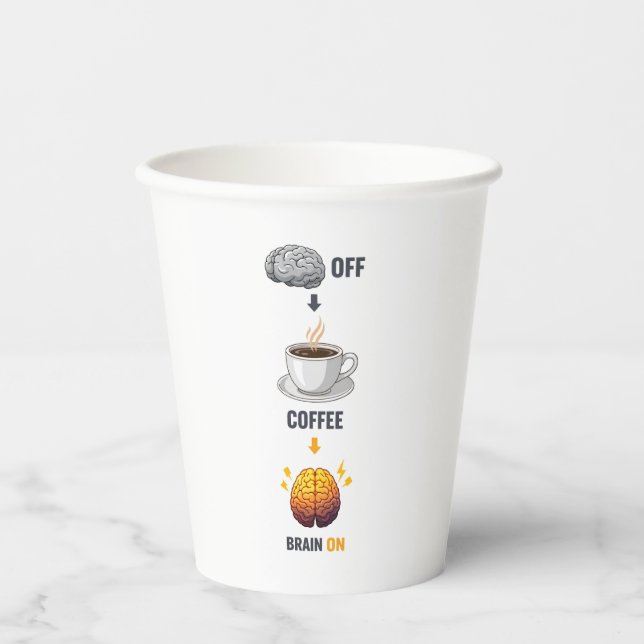 Coffee Brain ON Mug – Funny Coffee Lover Mug | Mor Paper Cups (Front)