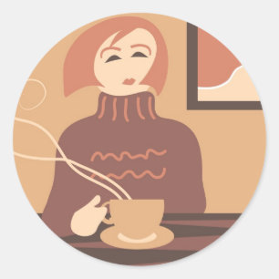 Coffee Break Classic Round Sticker