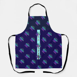Coffee Break Diagonal Blue  Apron