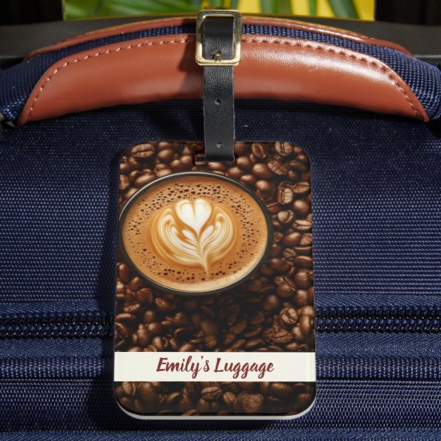 Coffee Break Name Luggage Tag (Front Insitu 2)