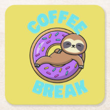 Coffee Break Sloth Coaster
