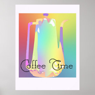 Coffee Break Time Pastel Poster 