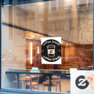 Coffee Break Vinyl Window Decal Coffee Shop Deco