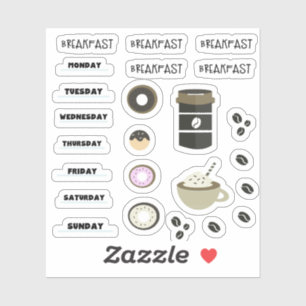 Coffee Breakfast Calender Planner Stickers
