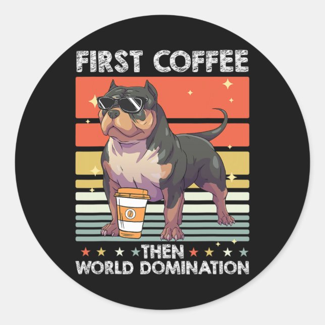 Coffee Breed Dog - Pet American Bully  Classic Round Sticker (Front)