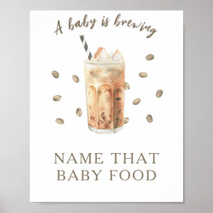Coffee brewing baby shower Baby food game Poster