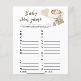Coffee brewing Baby shower Baby Item Game