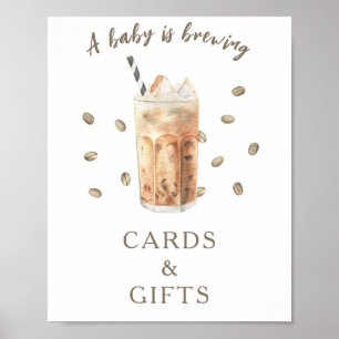 Coffee brewing baby shower Cards and Gifts Poster