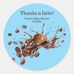 Coffee brewing Baby shower Classic Round Sticker