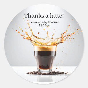 Coffee brewing Baby shower Classic Round Sticker