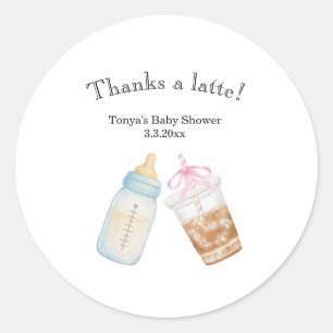 Coffee brewing Baby shower  Classic  Round Sticker