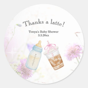 Coffee brewing Baby shower Classic Round Sticker