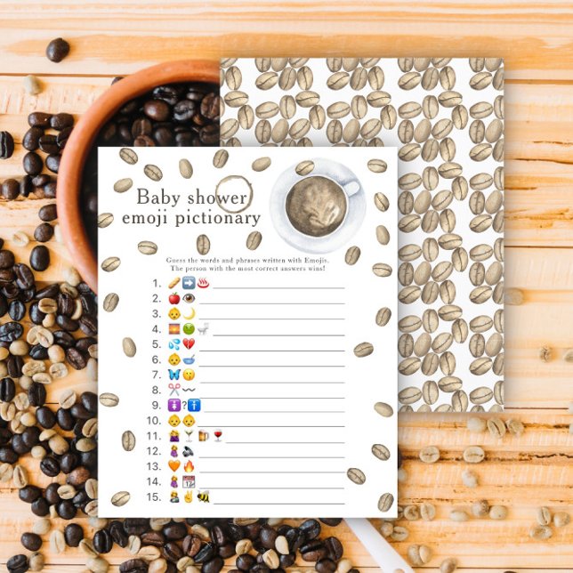 Coffee brewing baby shower Emoji picture game (Creator Uploaded)
