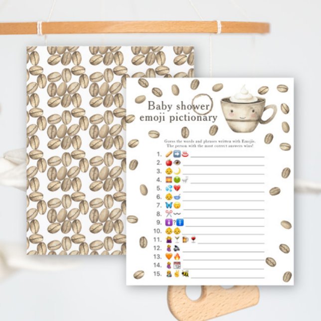 Coffee brewing baby shower Emoji picture game (Creator Uploaded)
