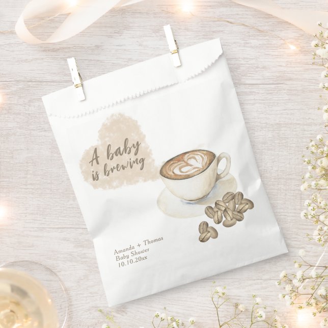 Coffee brewing Baby shower Favour Bag (Clipped)