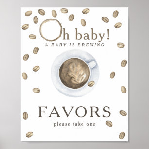 Coffee brewing baby shower Favours Poster