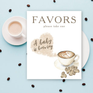 Coffee brewing baby shower Favours Poster