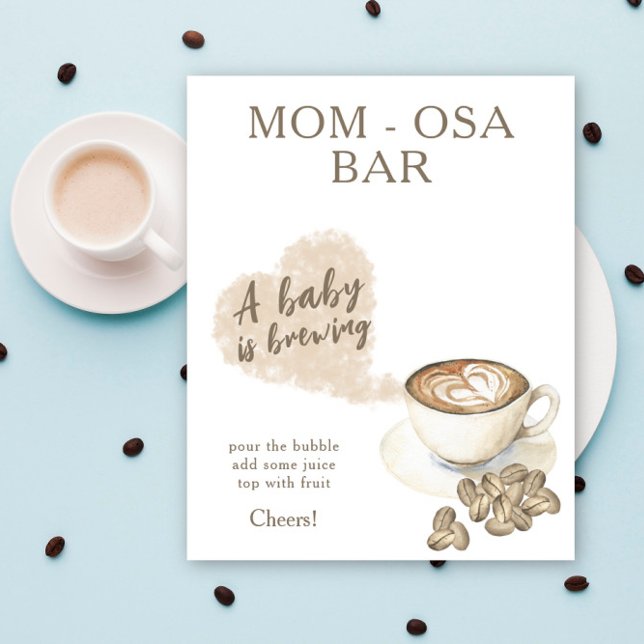 Coffee brewing baby shower Momosa bar Poster (Creator Uploaded)