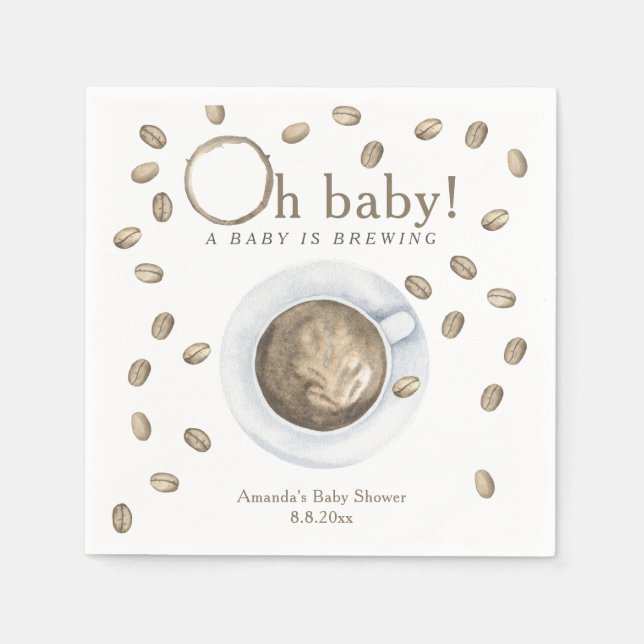 Coffee brewing Baby shower Napkin (Front)
