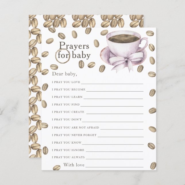 Coffee brewing baby shower Prayers for baby (Front/Back)