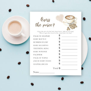 Coffee brewing baby shower Price Guess Game
