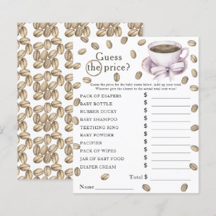 Coffee brewing baby shower Price Guess Game