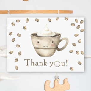 Coffee brewing Baby shower Thank you Card